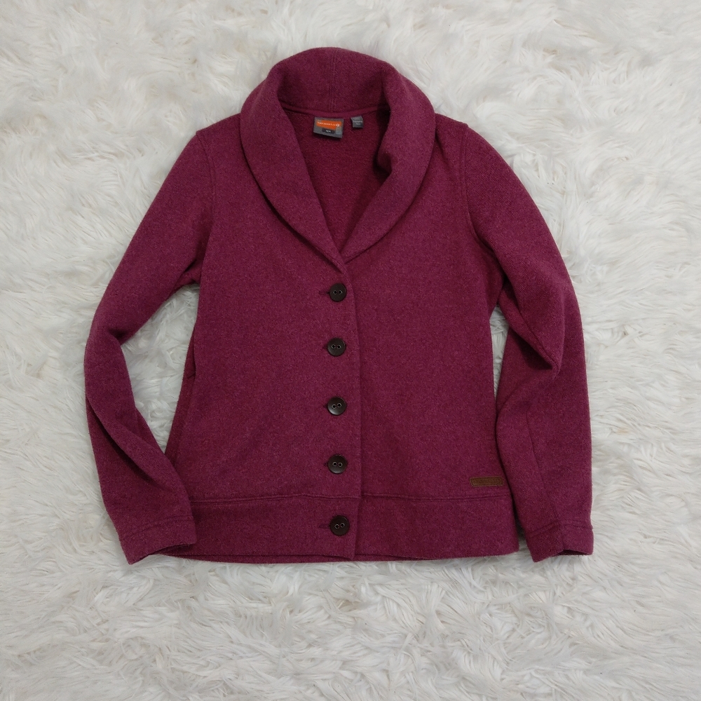 Merrell Plum Button Sweater Jacket Cardigan Medium